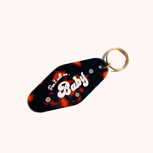 Don't Call Me Baby Motel Tag Keychain
