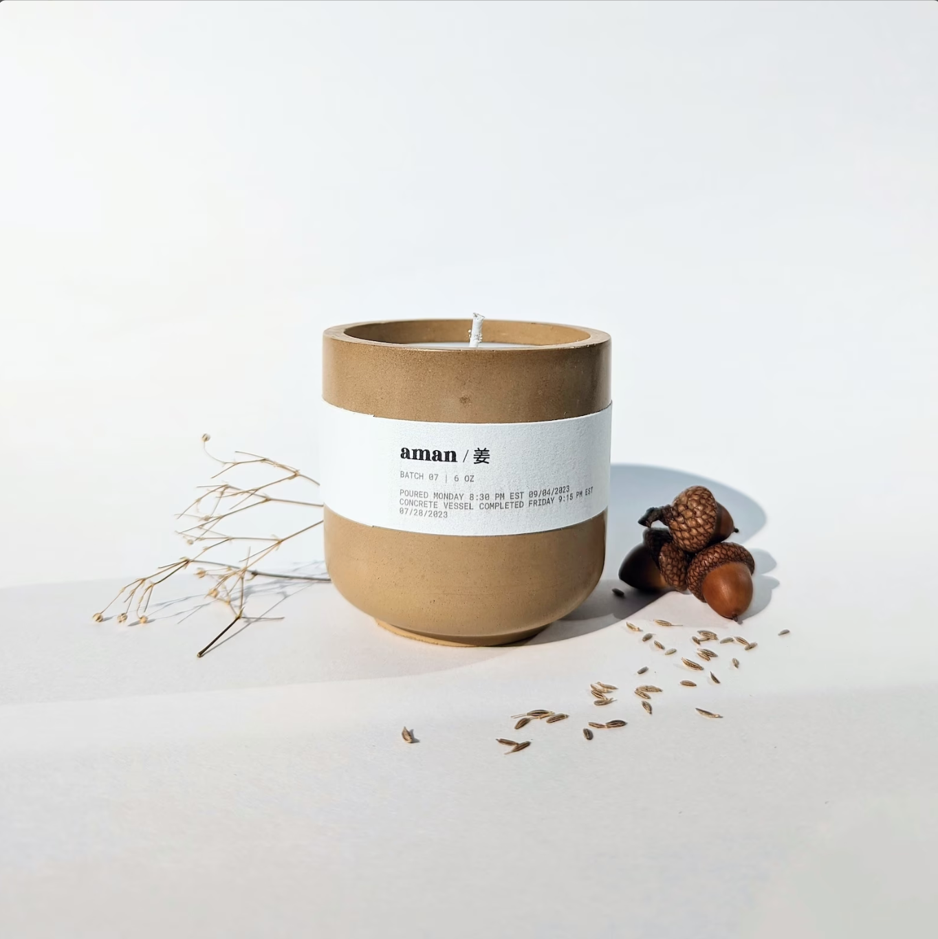 Aman - Cardamom & Ginger Essential Oil Soy Candle