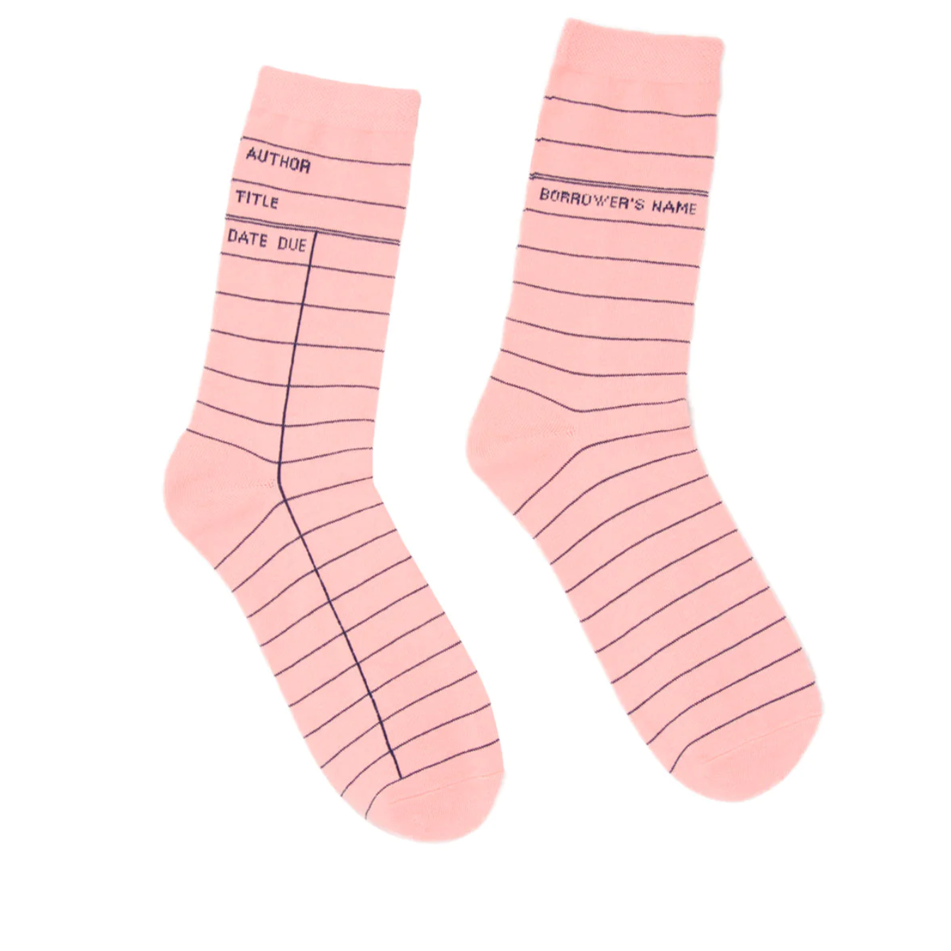 Pink Library Card Socks
