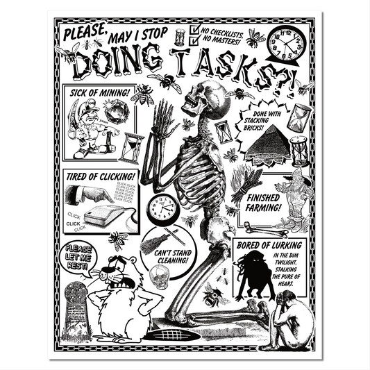 Doing Tasks Risograph Print
