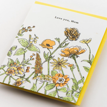 Love You Mom Floral Greeting Card
