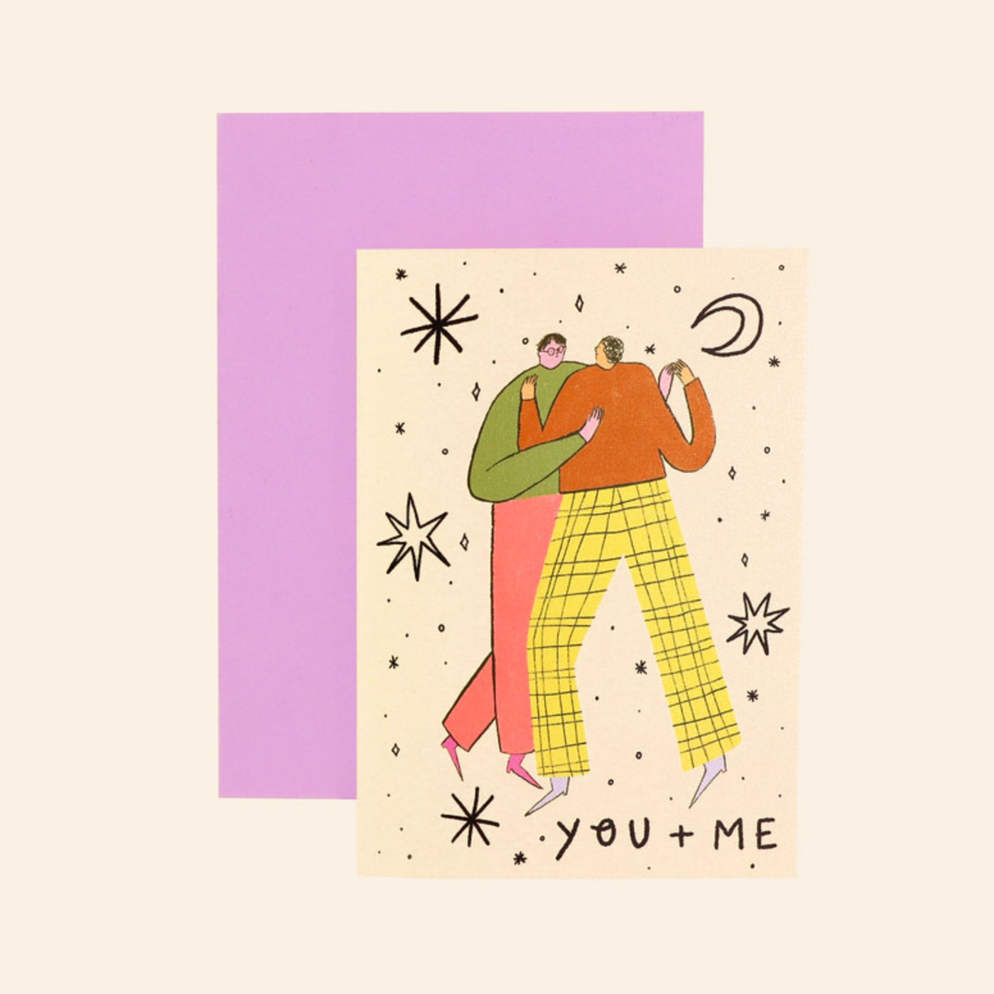 You and Me Man + Man Love Greeting Card