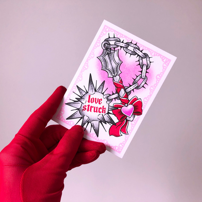 Love Struck Risograph Mini Postcard
