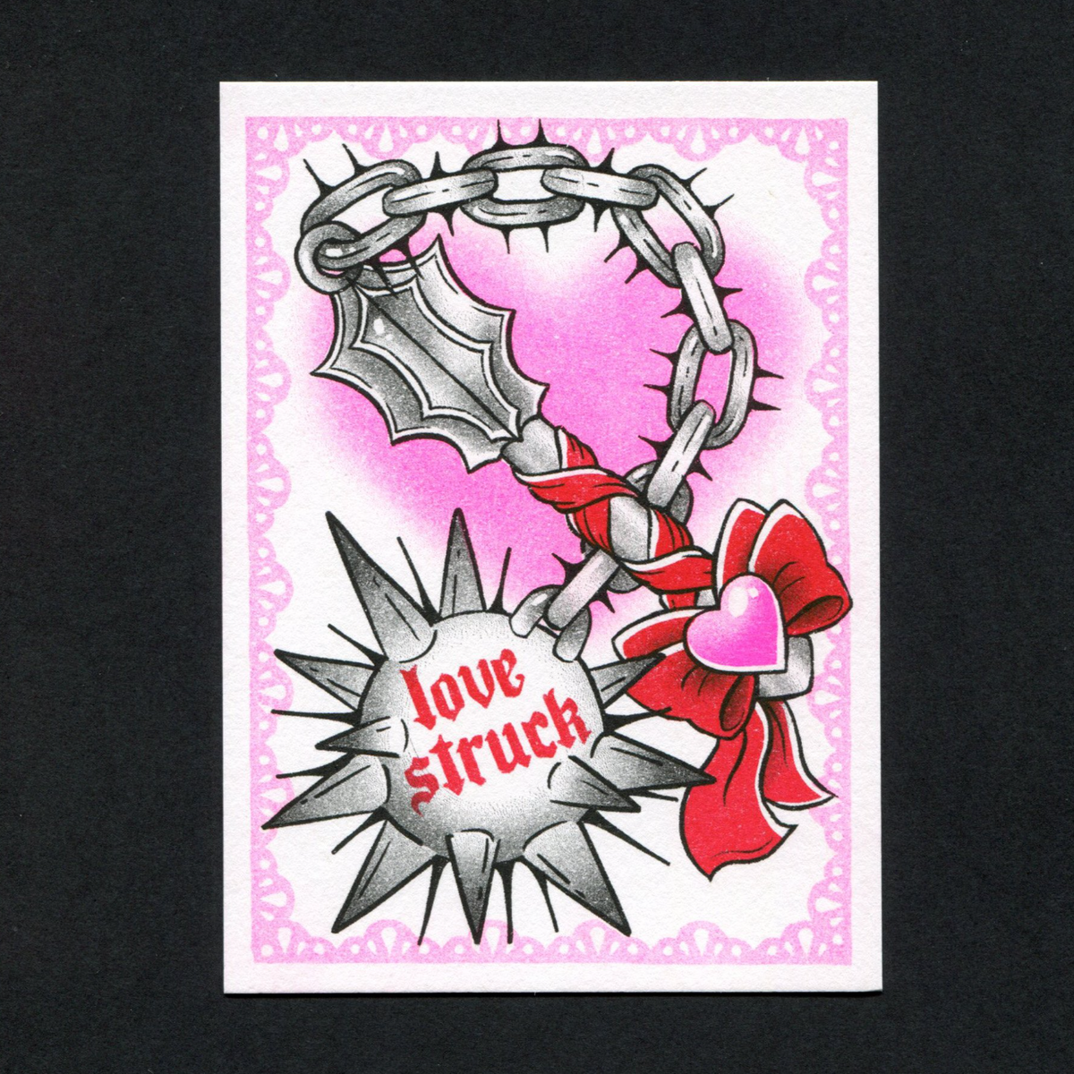 Love Struck Risograph Mini Postcard