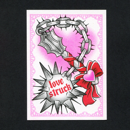 Love Struck Risograph Mini Postcard