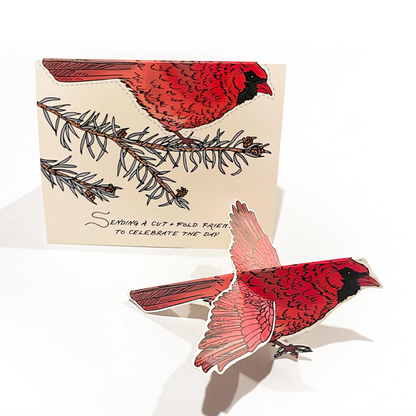 Cut and Fold Craft Card - Cardinal