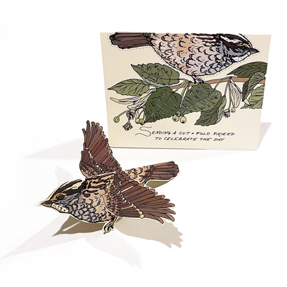 Cut and Fold Craft Card - Sparrow