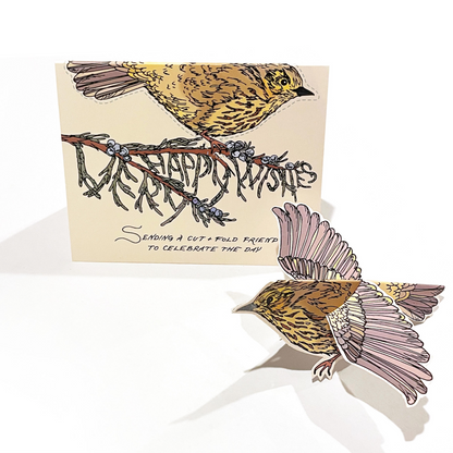 Cut and Fold Craft Card - Warbler