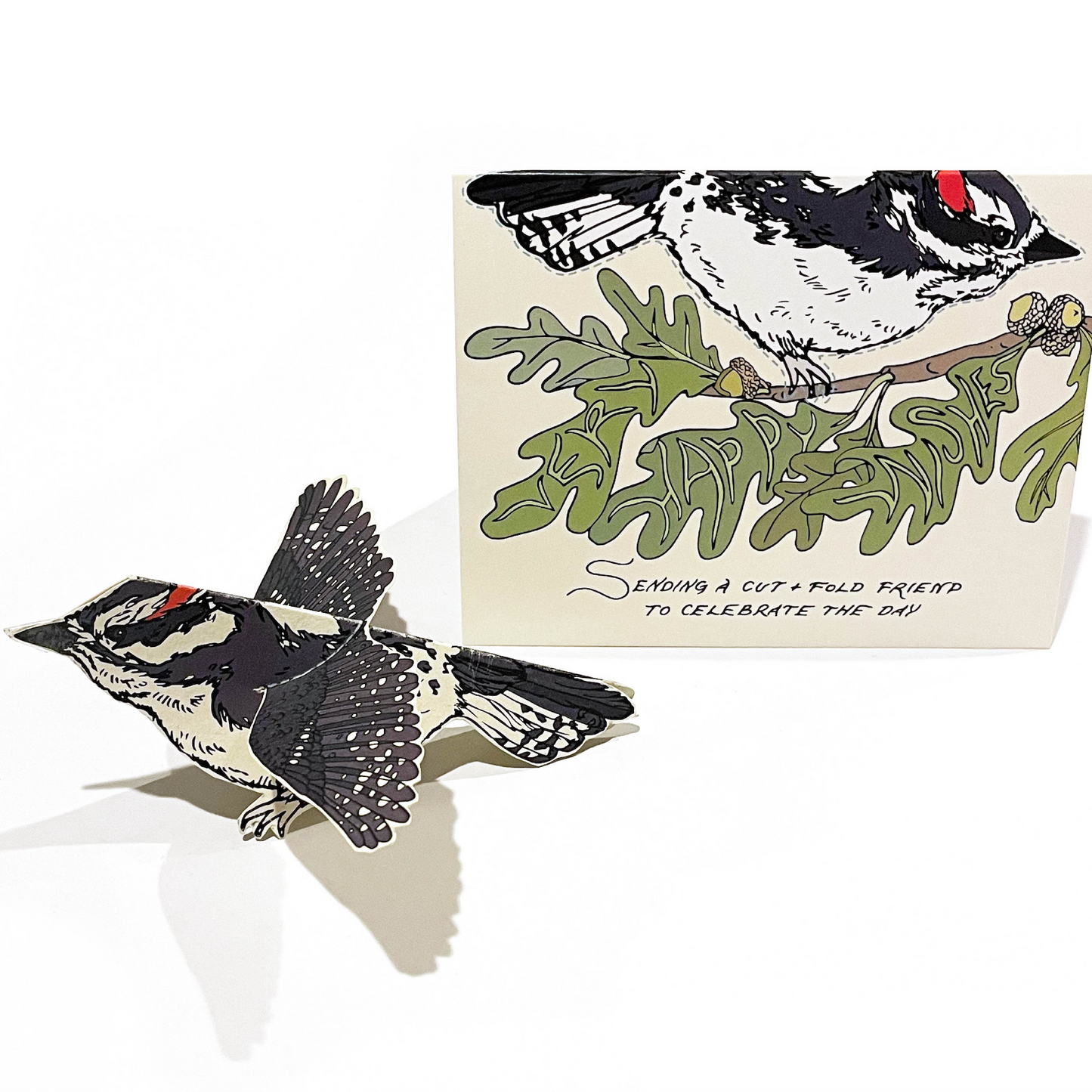 Cut and Fold Craft Card - Woodpecker