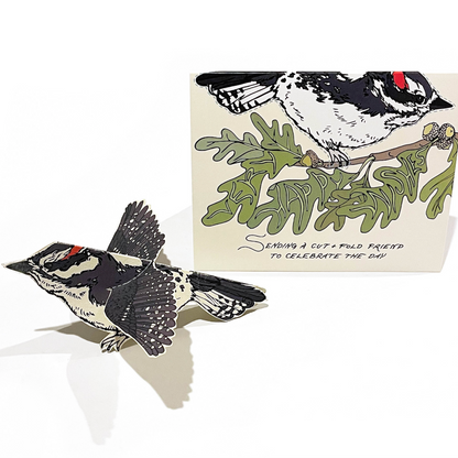 Cut and Fold Craft Card - Woodpecker