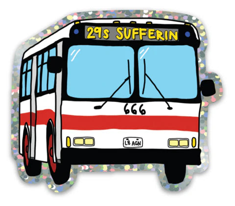 Sufferin Bus Glitter Vinyl Sticker