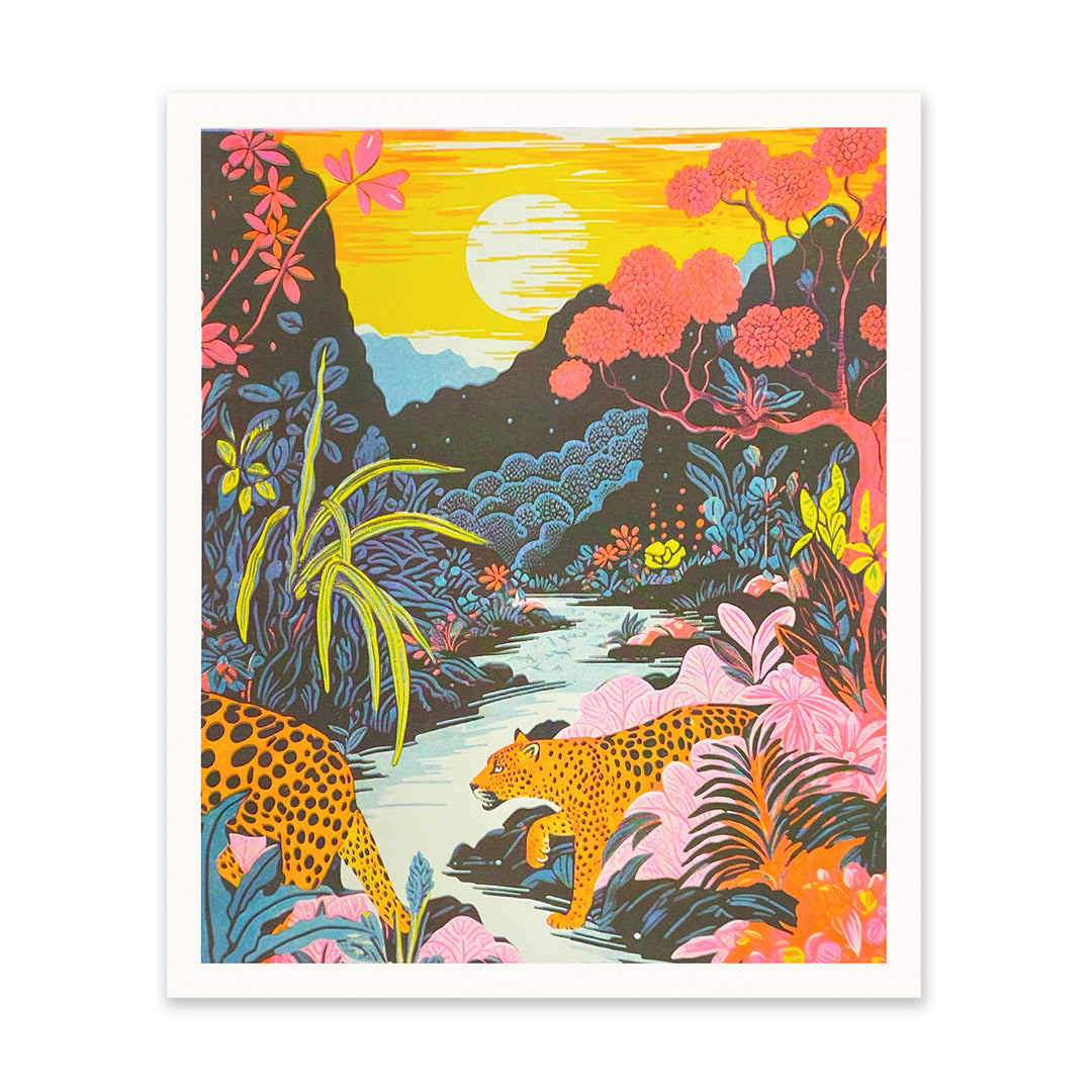 Leopards in The Jungle Riso Print
