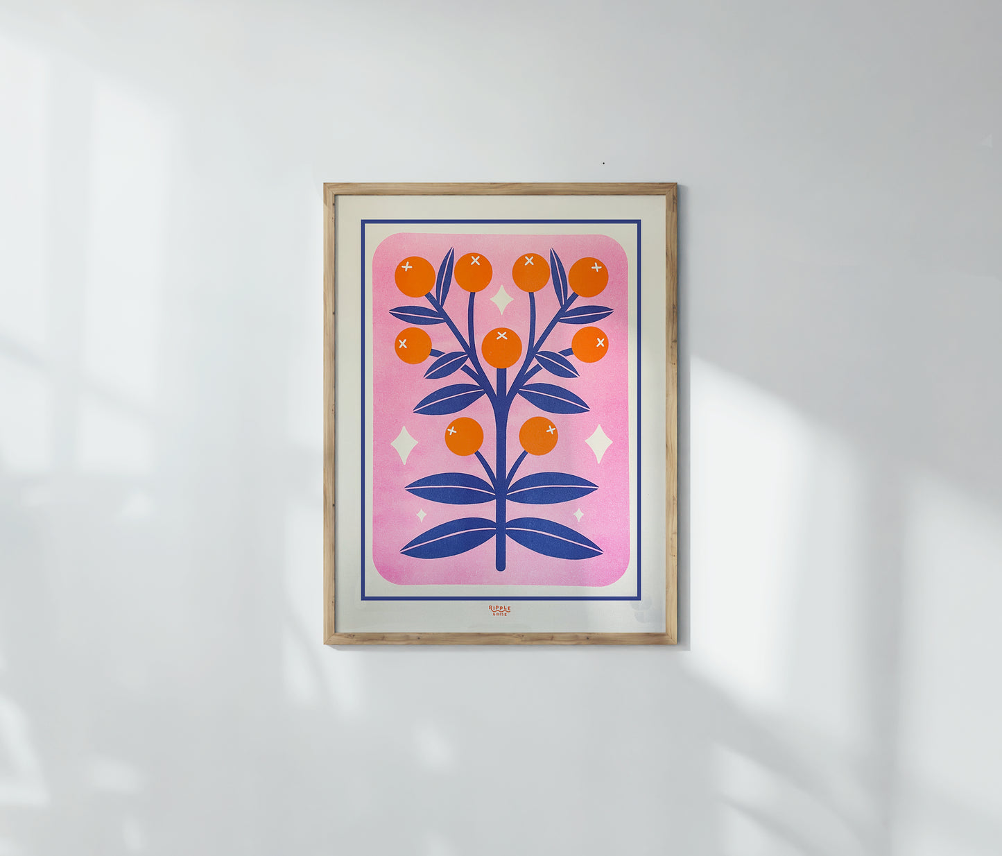 Winter Berries Risograph Print