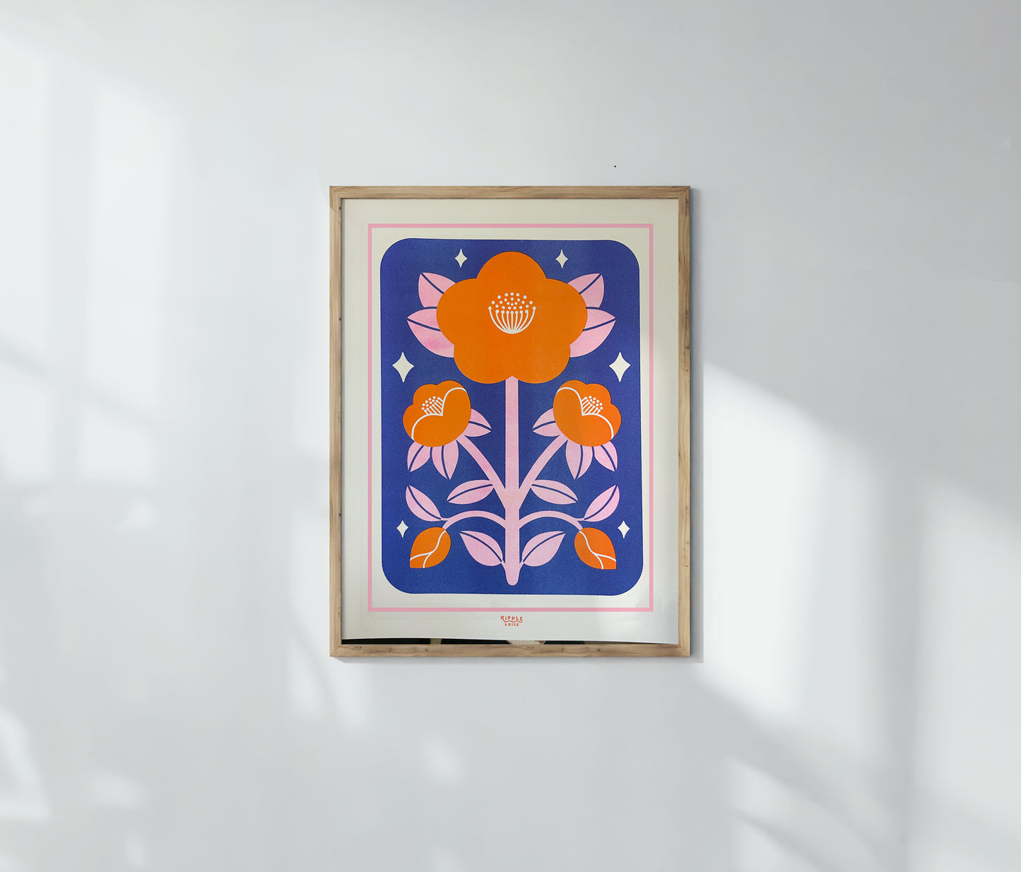 Winter Camelias Risograph Print