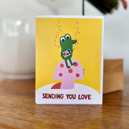 Sending You Love and Friendship Frog Greeting Card