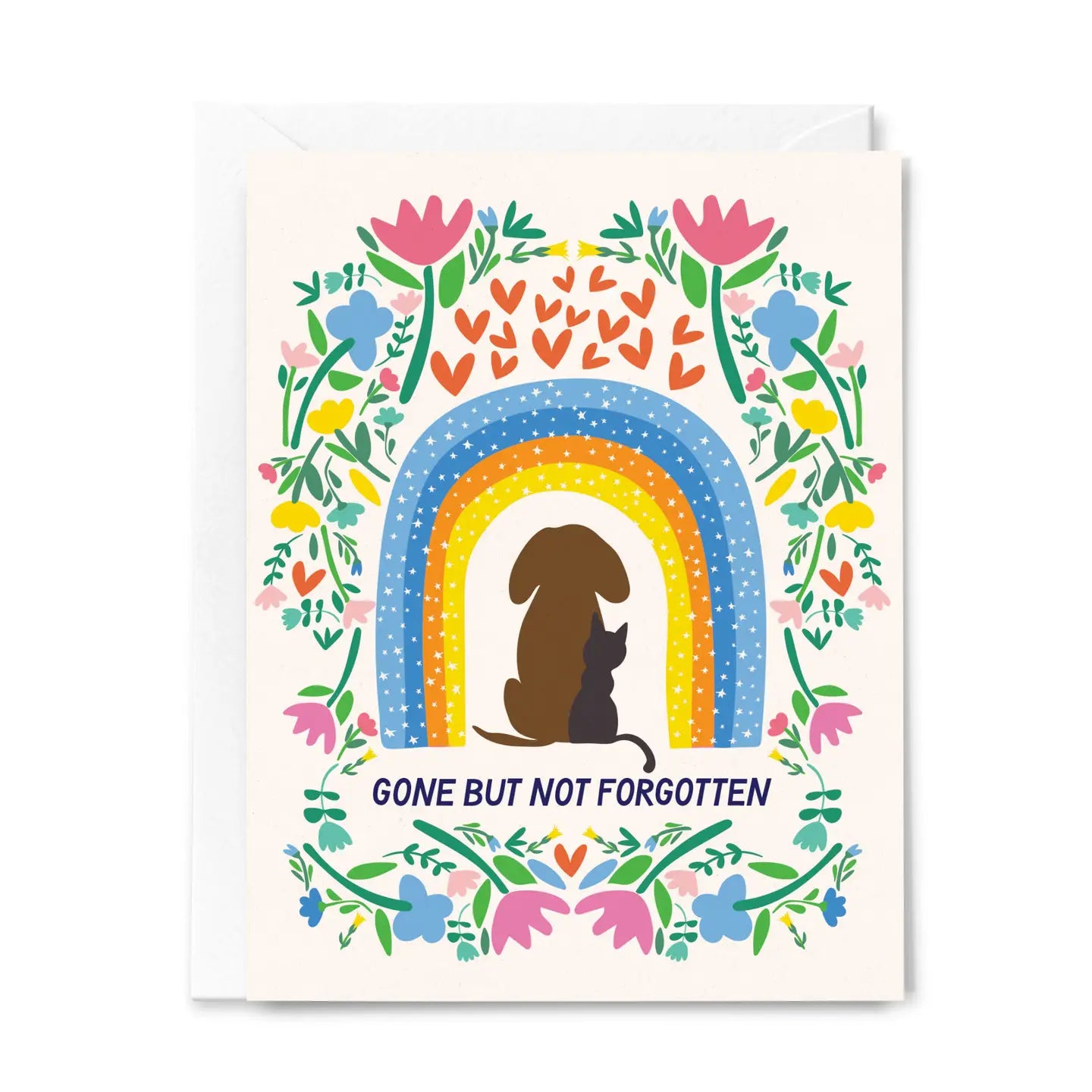 Gone But Not Forgotten Pet Sympathy Greeting Card Dog & Cat