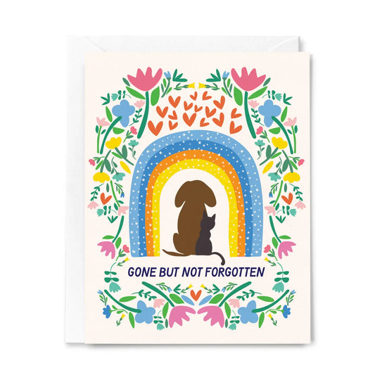 Gone But Not Forgotten Pet Sympathy Greeting Card Dog & Cat