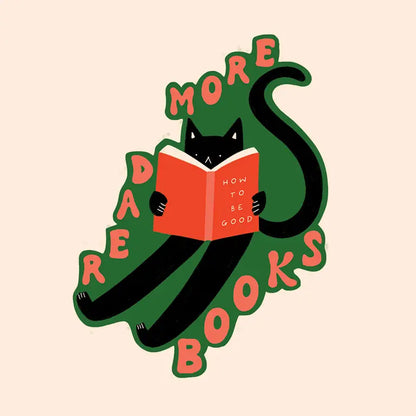 Read More Books Cat Vinyl Sticker