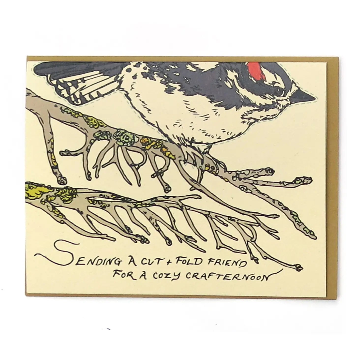 Cut and Fold Craft Card - Woodpecker