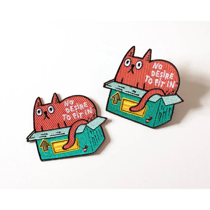 No Desire To Fit in Cat Iron-On Patch