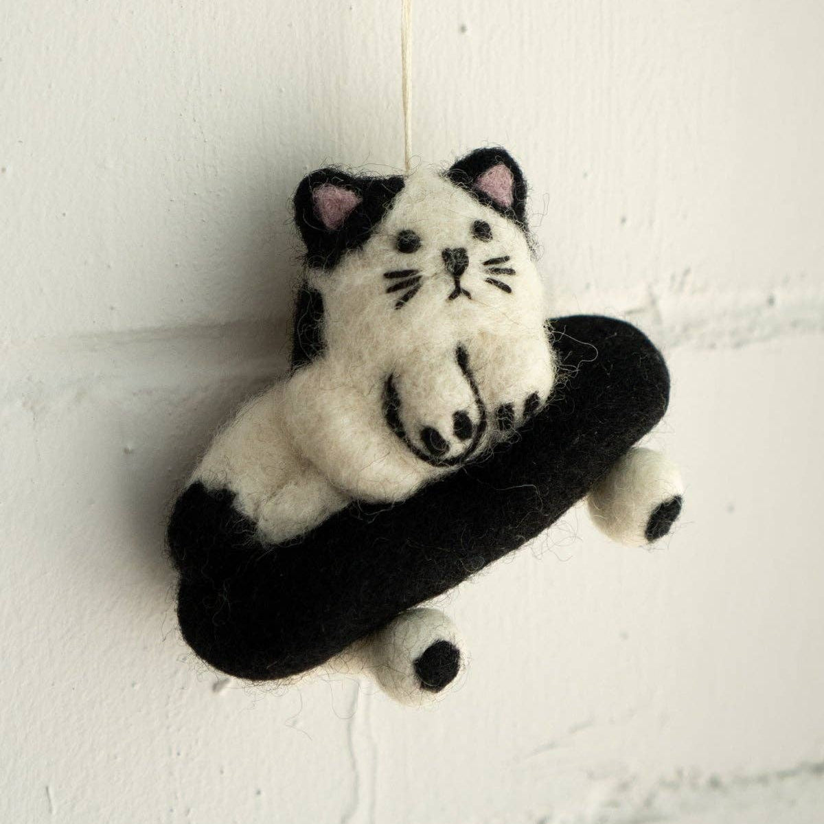 Sk8 Cat Felted Wool Ornament