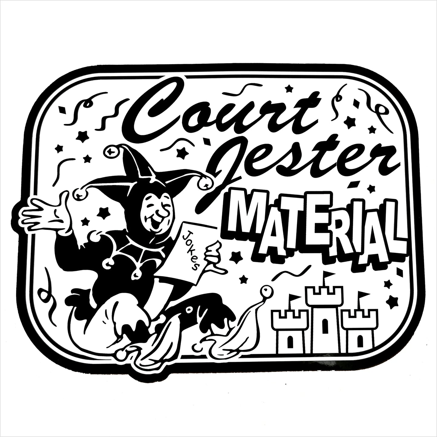 Court Jester Material Vinyl Sticker