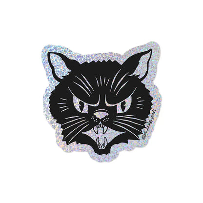 Spooky Kitty – Glitter Vinyl Sticker