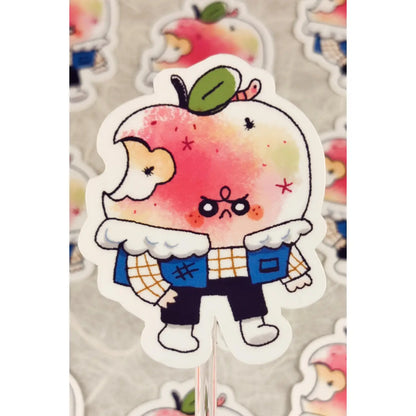 Glossy Rotten Apple Vinyl Sticker