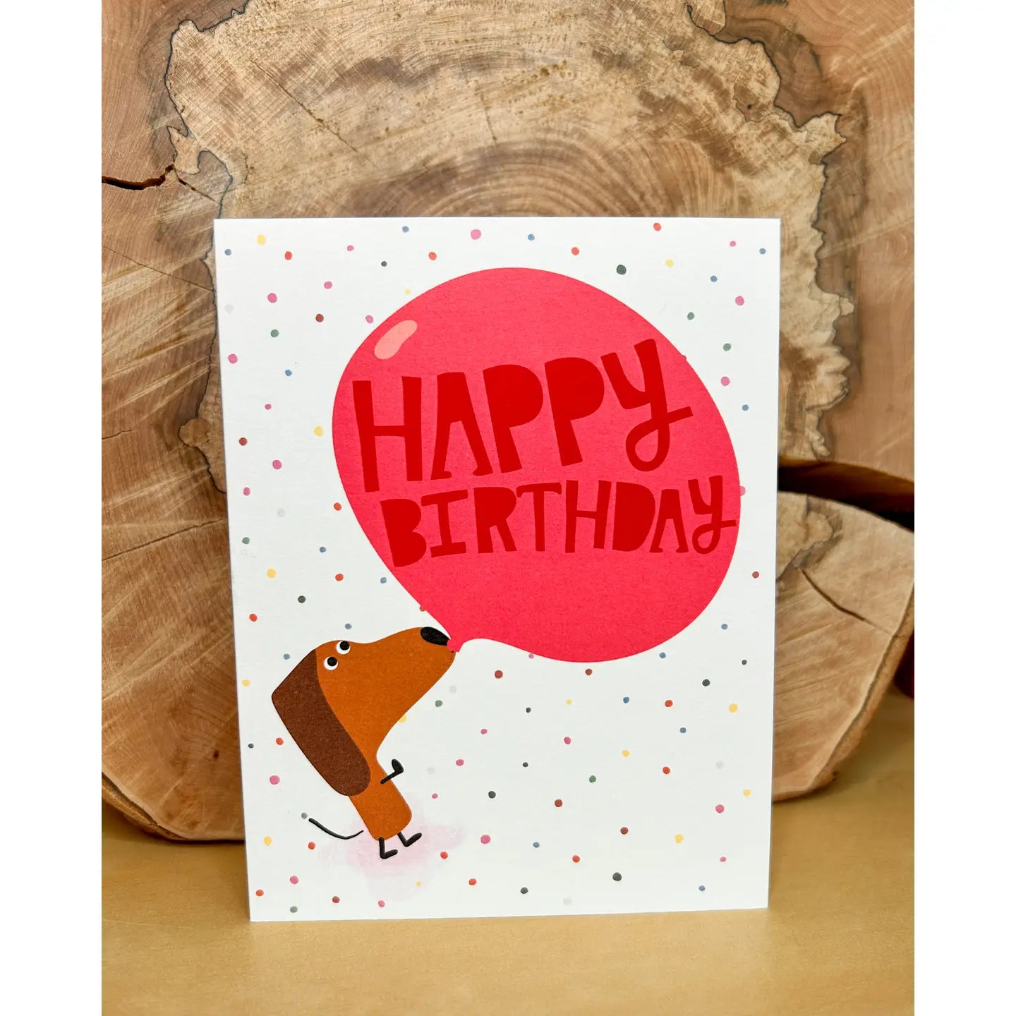 Happy Birthday Bubble Gum Dachshund Greeting Card