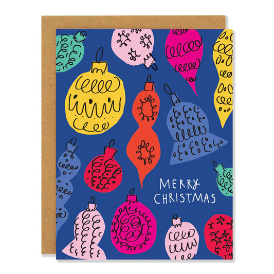 Retro Baubles Greeting Card