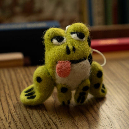 Dopey Frog Felted Wool Ornament