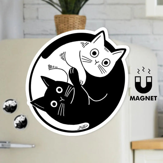 Yin Yang Cats Magnet