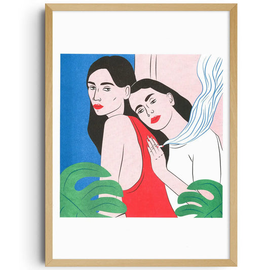 Twin by Kine Anderson Risograph A3 Print