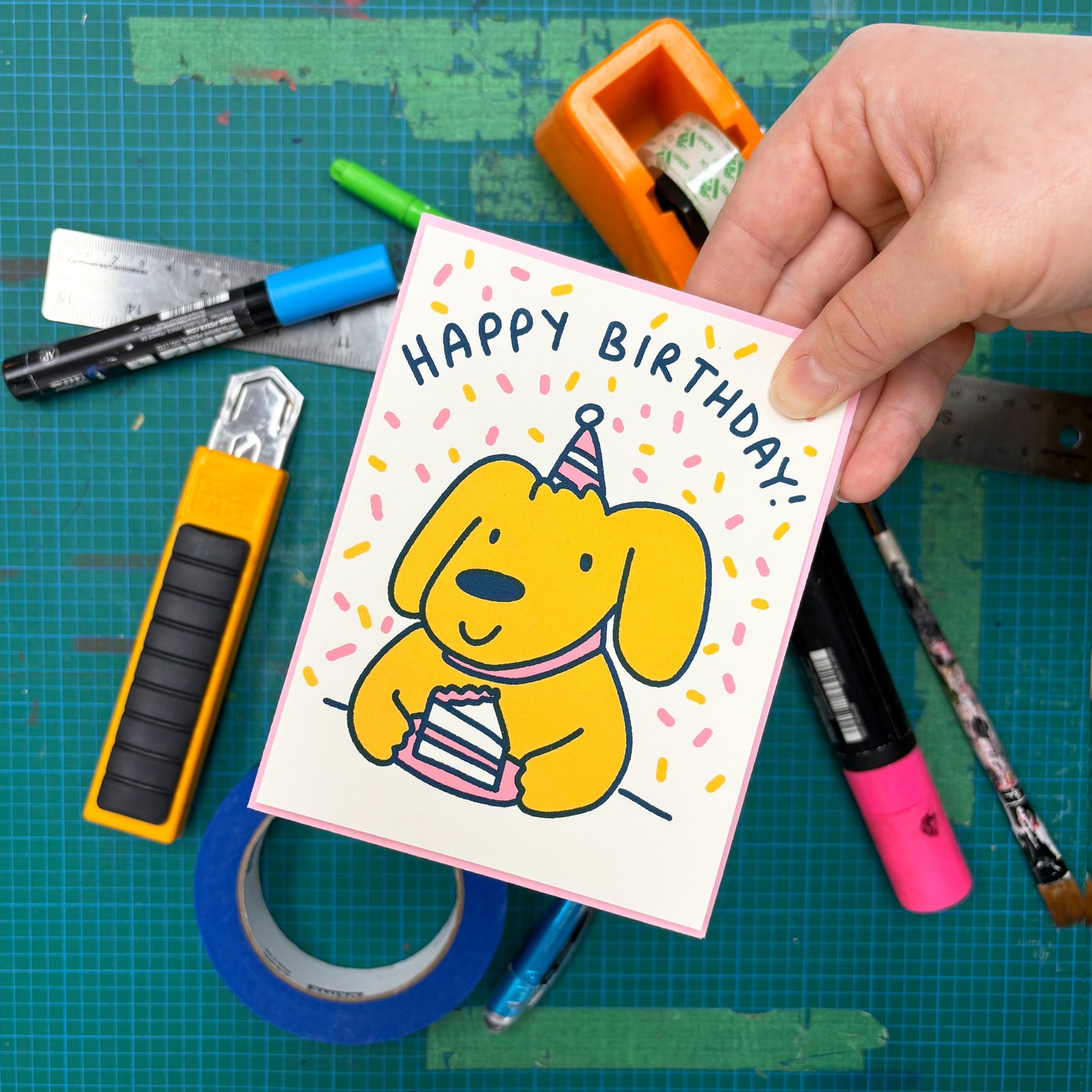 Cake Time Dog Birthday Greeting Card
