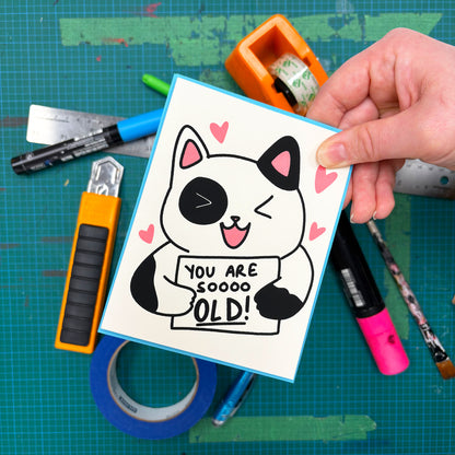 You Are So Old Cat Birthday Greet Card
