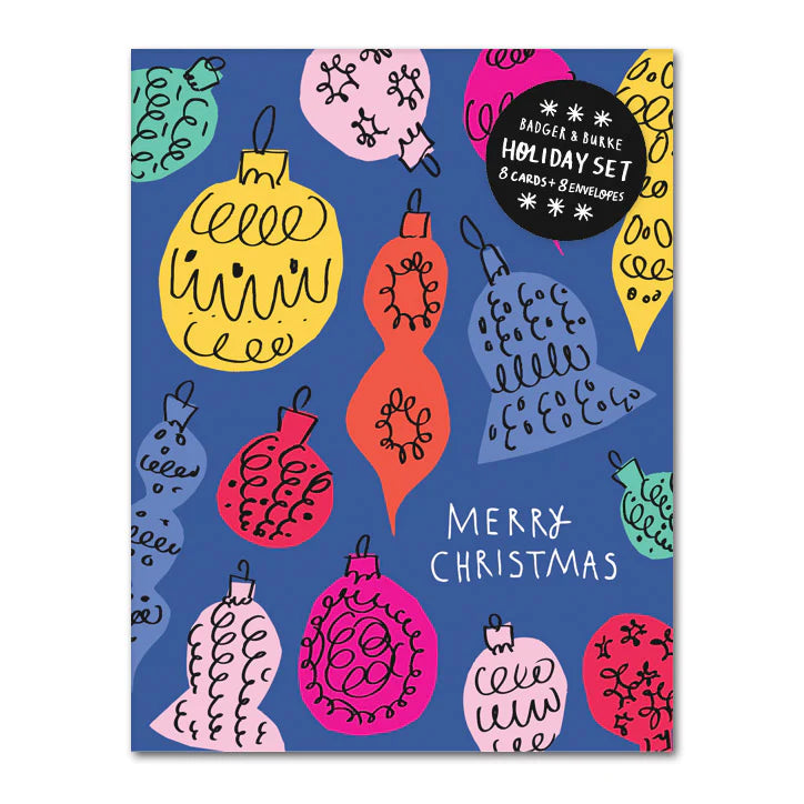 Retro Baubles Greeting Card