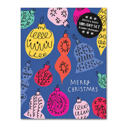 Retro Baubles Greeting Card