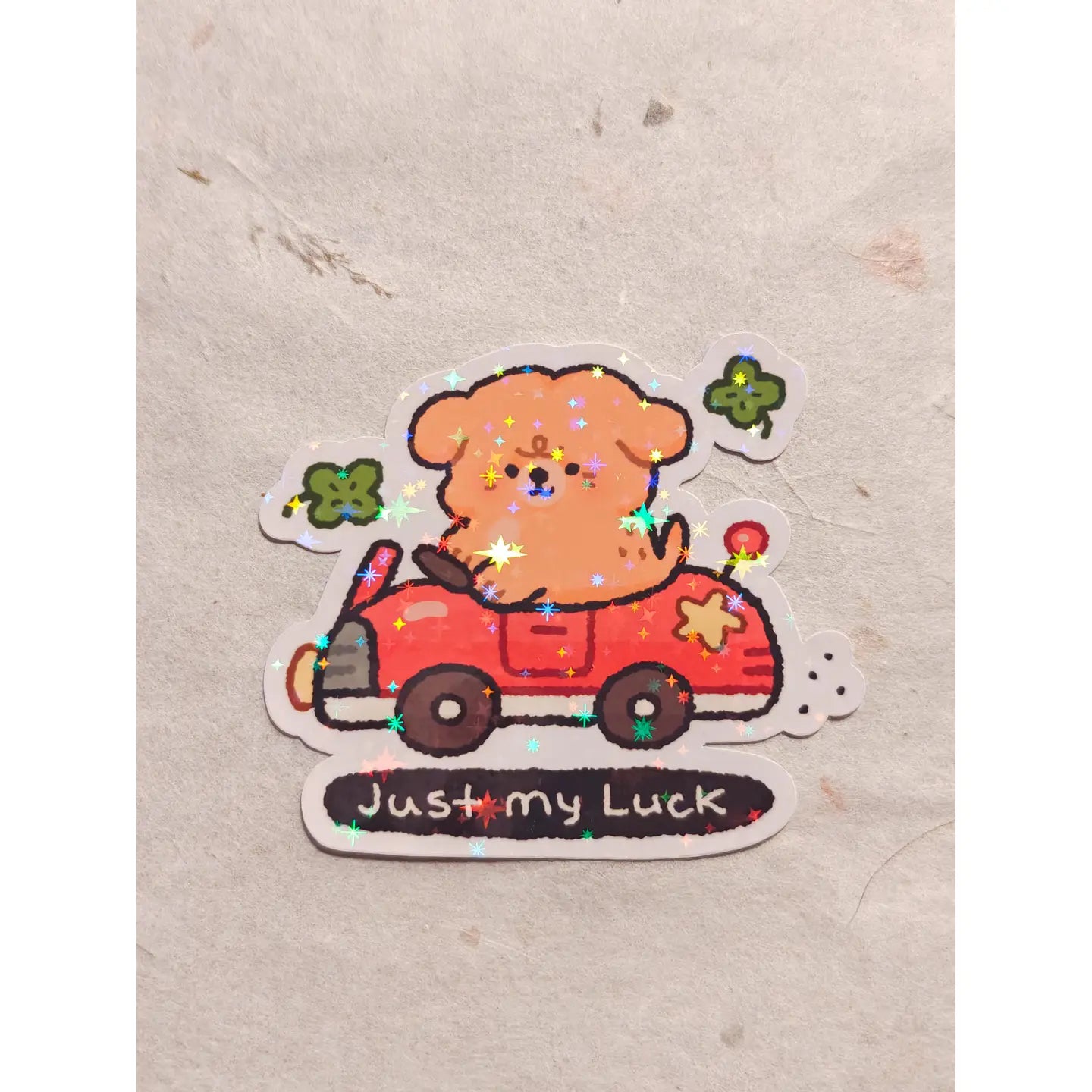 Holographic Just My Luck Vinyl Sticker