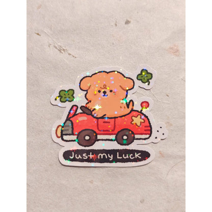Holographic Just My Luck Vinyl Sticker
