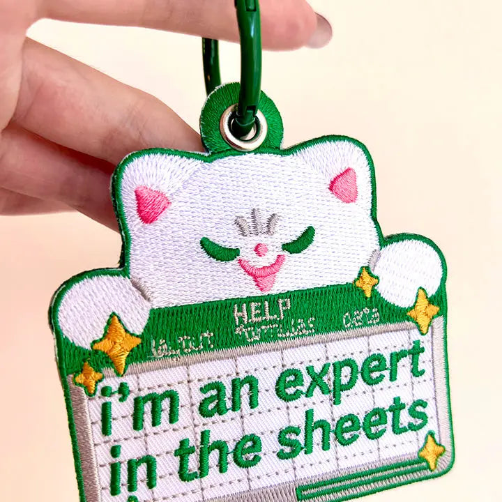 Expert in the Sheets - Embroidered Keychain