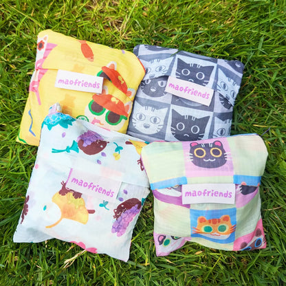 Reusable Grocery Shopping Bag- Vacation Cat