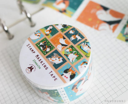 Calico Cat Stamp Large Washi Tape