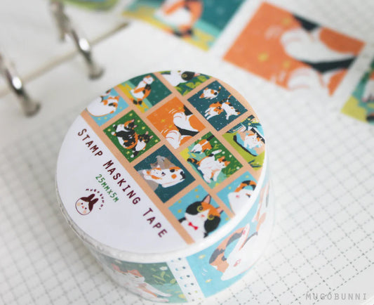 Calico Cat Stamp Large Washi Tape