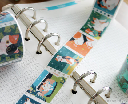 Calico Cat Stamp Large Washi Tape