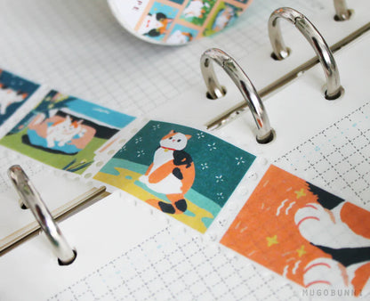 Calico Cat Stamp Large Washi Tape