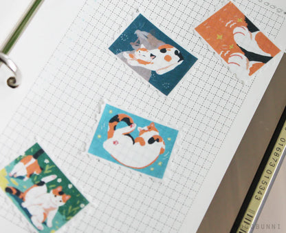 Calico Cat Stamp Large Washi Tape