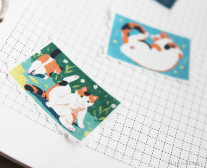 Calico Cat Stamp Large Washi Tape