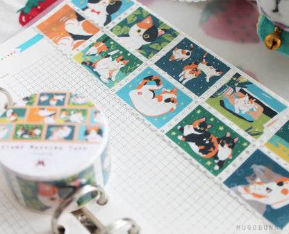 Calico Cat Stamp Large Washi Tape