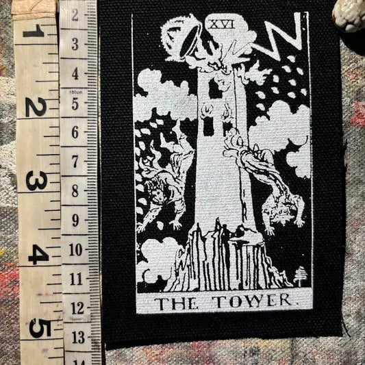 The Tower Tarot Card Patch.