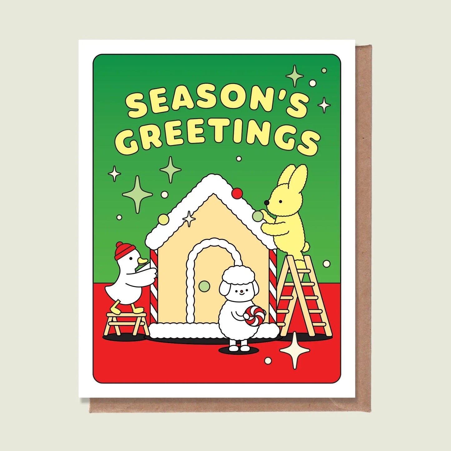 Season's Greetings Cookie House Greeting Card